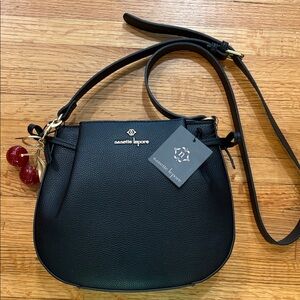 New w Tags! Nanette Lepore Black Crossbody Bag with Cherry Charm